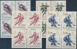 ** 1968 Téli Olimpia Sor Négyestömbökben Mi 1262-1265 - Autres & Non Classés