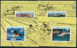** 1987 Előolimpiai év: Úszás Sor Vágott Blokkformában Mi 1076-1079 - Sonstige & Ohne Zuordnung