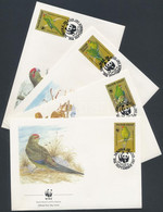 1987 WWF Papagájok Sor Mi 421-424 4 FDC - Sonstige & Ohne Zuordnung