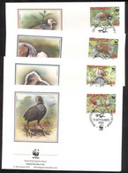 ** 1992 WWF: Pritchard Dzsungel Tyúk Mi 233-236 + 4 Db FDC - Sonstige & Ohne Zuordnung