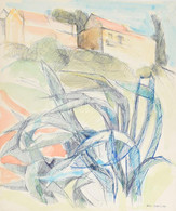 Jean Barillon (1913-1996): Francia Táj. Akvarell, Golyóstoll, Papír, Jelzett, 46x38 Cm - Otros & Sin Clasificación