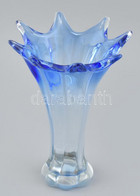 Parád Kék üveg Váza, Jelzett, Hibátlan, M: 25 Cm - Vidrio & Cristal