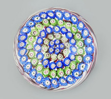 Muranói Millefiori Levélnehezék, Sérülésekkel, D: 8 Cm - Vidrio & Cristal