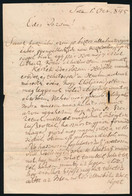 1845 Pigay Antal, Széchenyi Ferencz Gróf Titoknokának Autográf Levele Úry József Későbbi 1848-as Honvédnek, ügyvédnek, M - Ohne Zuordnung