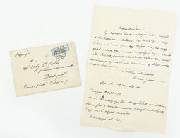 1932 Bp., Kukán Géza (1890-1936) Festőművész Saját Kezűleg írt Levele Sárdy Brutus (1892-1970) Festőművész, Restaurátor  - Ohne Zuordnung