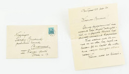 1933 Bp., Major Jenő (1871-1945) Festőművész Saját Kezűleg írt Levele Sárdy Brutus (1892-1970) Festőművész, Restaurátor  - Ohne Zuordnung