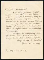 1939 Faludi Miklós (1870-1942) Színházigazgató, Dramaturg Saját Kézzel írt Levele - Ohne Zuordnung