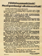 1919 Buza Barna A Károlyi Kormány Földművelésügyi Minisztere Felhívása Mezőgazdasági Munkásoknak A Munka Beszüntetés Ell - Andere & Zonder Classificatie