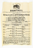 1883 Lótenyésztési Jutalomdíjosztás Budapest Nagy Méretű Plakát. 45x60 Cm Hajtva - Andere & Zonder Classificatie