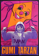 1985 Gumi Tarzan, Dán Gyermekfilm Plakátja, Hajtott, 56×38 Cm - Andere & Zonder Classificatie