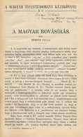 Németh Gyula: A Magyar Rovásírás. A Magyar Nyelvtudomány Kézikönyve II. 2. [Bp., 1934., MTA], 32 P. + VII T. Átkötött Fé - Zonder Classificatie