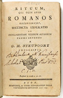 G. H. Nieupoort: Rituum, Qui Olim Apud Romanos Obtinuerunt : Succincta Explicatio Ad Intelligentiam Veterum Authorum Fac - Zonder Classificatie