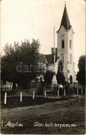 T2/T3 1940 Algyő (Szeged), Római Katolikus Templom, Országzászló. Photo (EK) - Non Classificati