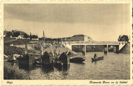 T2/T3 1938 Baja, Kamarás-Duna (Sugovica) Az új Híddal, Lakóhajók (EK) - Non Classés