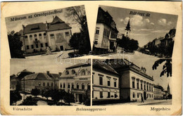 T4 1933 Balassagyarmat, Városháza, Múzeum, Rákóczi út, Megyeháza (vágott / Cut) - Non Classés