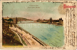 T3 1908 Budapest, Eskü Téri Híd (Erzsébet Királyné Híd). Litho (ázott Sarok / Wet Corner) - Zonder Classificatie