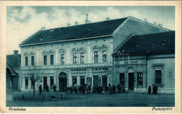 T2 1927 Orosháza, Postaépület, Beregi Lajos üzlete, Gyógyszertár. Hajdú János Fényképész - Unclassified