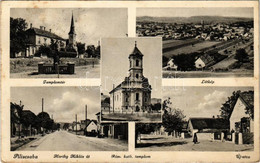T2/T3 1942 Piliscsaba, Templom Tér, Látkép, Horthy Miklós út, üzlet, Római Katolikus Templom, Új Utca. Hangya Szövetkeze - Unclassified