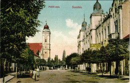 T2 1911 Szentes, Petőfi Utca, Templom, Untermüller E. Könyv és Papír üzlete és Saját Kiadása - Non Classés