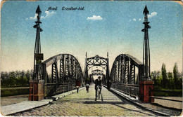 T3 Arad, Erzsébet Híd, Kerékpáros. Mandl J. Kiadása / Bridge, Bicycle (kopott Sarkak / Worn Corners) - Ohne Zuordnung