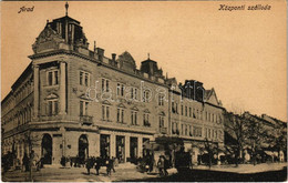 ** T2/T3 Arad, Csermák Ágoston Központi Szálloda és Kávéház, Piac. Vasúti Levelezőlapárusítás 62. 1918. / Hotel, Market, - Ohne Zuordnung