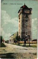 T3/T4 1918 Arad, Attila Téri Víztorony. Vasúti Levelezőlapárusítás 2026. 1917. / Water Tower (r) - Ohne Zuordnung