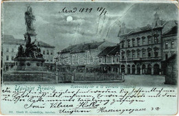 T2/T3 1899 (Vorläufer) Arad, Szabadság Tér, 13 Vértanu Szobor, Este, Fiume Kávéház, Derestye Gyula, Farber Lajos, Hubert - Ohne Zuordnung
