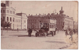 T2/T3 1908 Arad, Városház Tér, Emeletes Autóbusz Braun Miksa Reklámjával / Square, Town Hall, Double-decker Autobus With - Ohne Zuordnung