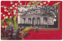 * T2 1901 Arad, Baross Parki Kioszk. Szecessziós Virágos Montázs, Réthy L. és Fia Kiadása / Kiosk. Art Nouveau, Flower L - Ohne Zuordnung