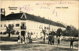 T2/T3 1910 Beszterce, Bistritz, Bistrita; Untere Vorstadt / Tér, Jónásch Willibald Vendéglője. Fritz Stolzenberg Kiadása - Ohne Zuordnung