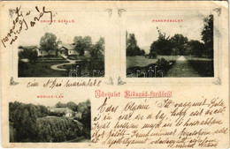 T3 1910 Bikszád-fürdő, Baile Bixad; Orient Szálloda, Park, Móricz-lak. Czettel és Deutsch Kiadása / Hotel, Park, Villa.  - Ohne Zuordnung