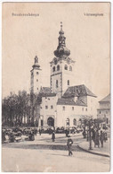 T3 1915 Besztercebánya, Banská Bystrica; Vártemplom, Piac. Havelka József Kiadása / Castle Church, Market + "A Besztercz - Unclassified