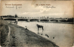 * T3 1911 Érsekújvár, Nové Zámky; Híd A Nyitra Folyón. Adler József Kiadása / Bridge On River Nitra (Rb) - Unclassified