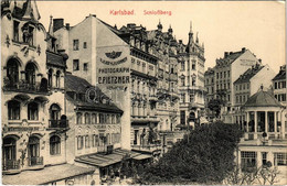 ** T2/T3 Karlovy Vary, Karlsbad; Schlossberg, Milch Trinkhalle Ceffé Tee Haus Wellington, K.u.k. Hof Und K.u.k. Kammerph - Ohne Zuordnung