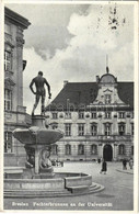 T2/T3 1938 Wroclaw, Breslau; Fechterbrunnen An Der Universität / Fountain, University (fa) - Ohne Zuordnung