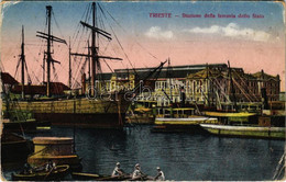 * T3 Trieste, Trieszt; Stazione Della Ferrovia Dello Stato / Railway Station, Port, Steamships (EK) - Ohne Zuordnung