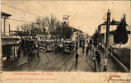 T2/T3 1910 Braila, Intalnirea Tramvaielor In Str. Galati / Street View, Trams (fl) - Unclassified