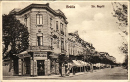 T2/T3 1933 Braila, Strada Regala / Street View, Hotel Traian, Shops (small Tear) - Unclassified