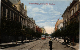 ** T2 Bucharest, Bukarest, Bucuresti, Bucuresci; Bulevardul Elisabeta / Street, Trams - Unclassified