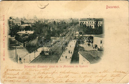 T3 Bucharest, Bukarest, Bucuresti, Bucuresci; Bulevardul Elisabeta Vedut De La Ministerul De Resboiu / Street View, Tram - Unclassified