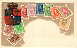 * T2 Román Bélyegek és Címer / Romanian Stamps And Coat Of Arms. Carte Philatelique Ottmar Zieher No. 32. Art Nouveau, L - Non Classificati