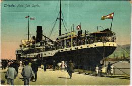 T4 1912 Trieste, Molo San Carlo, Lloyd Austriaco SS "TIROL" Passenger Ship / Tirol Was Briefly Used By The Austro-Hungar - Ohne Zuordnung