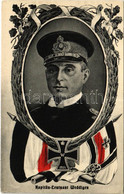 T2 Kapitän-Leutnant Weddigen / Otto Weddigen, German Navy (Kaiserliche Marine) U-boat Commander. Art Nouveau, Flags + "K - Ohne Zuordnung