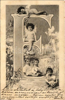 T2/T3 1902 Art Nouveau Initials With Children. ASW Alphabetserie - Sin Clasificación