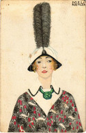 T3 1918 Art Nouveau Fashion Lady. B.K.W.I. 481-6. S: Mela Koehler (szakadás / Tear) - Sin Clasificación