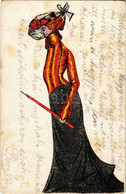 T3 1906 Hölgy Esernyővel / Lady With Umbrella. Litho (fl) - Sin Clasificación