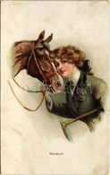 T2/T3 Vollblut / Tellivér Ló és Hölgy / Horse And Lady. A.R. & C.i.B. 424. Litho - Sin Clasificación
