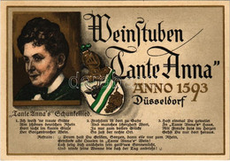 ** T1 Düsseldorf, Weinstuben Tante-Anna Anno 1593 / Német Vendéglő és Borház Reklámja / German Wine Hall Advertisement - Sin Clasificación
