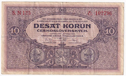 Csehszlovákia 1927. 10K "N 125 102796" T:III Czechoslovakia 1927. 10 Korun "N 125 102796" C:F Krause P#20 - Zonder Classificatie