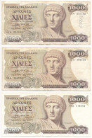 Görögország 1987. 1000Dr (3x) T:III Greece 1987. 1000 Drachmai (3x) C:F Krause P#202 - Non Classés